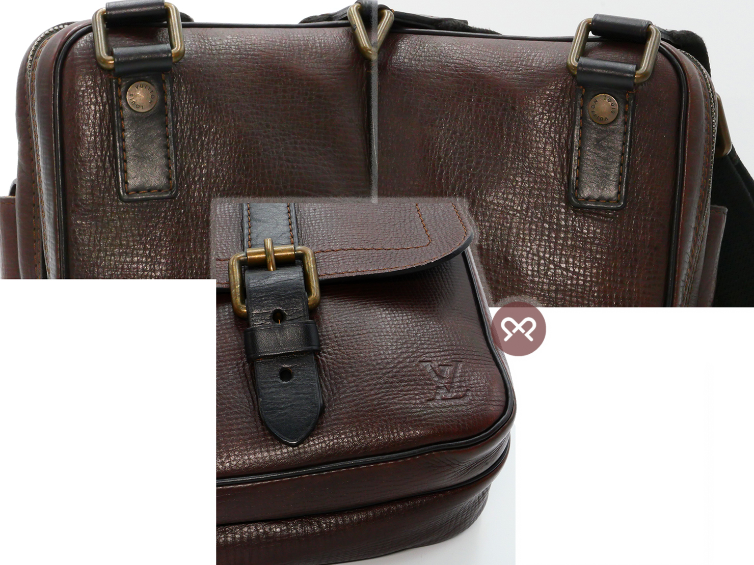 Louis Vuitton M92534 Utah Leather Iroquois Ipad Messenger Bag (TH0045) - Image 6