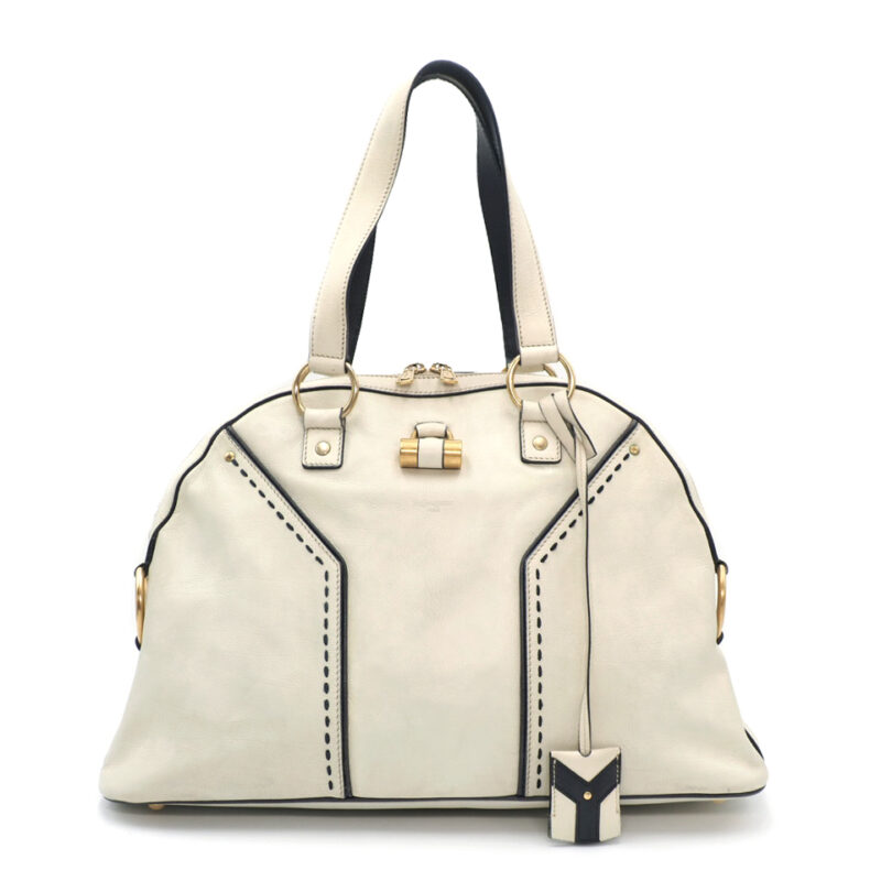 YSL 156464 Cream/ Beige Calf Medium Muse Top Handle Bag