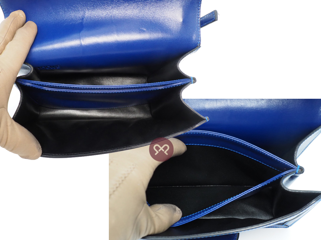 Loewe Blue Calfskin Leather “Barcelona” Medium Shoulder/ Crossbody Bag - Image 9