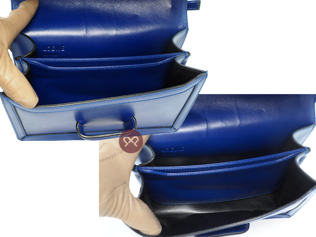 Loewe Blue Calfskin Leather “Barcelona” Medium Shoulder/ Crossbody Bag - Image 8