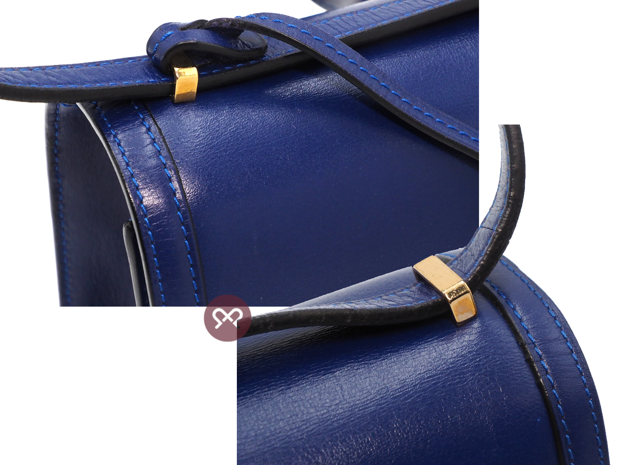 Loewe Blue Calfskin Leather “Barcelona” Medium Shoulder/ Crossbody Bag - Image 3