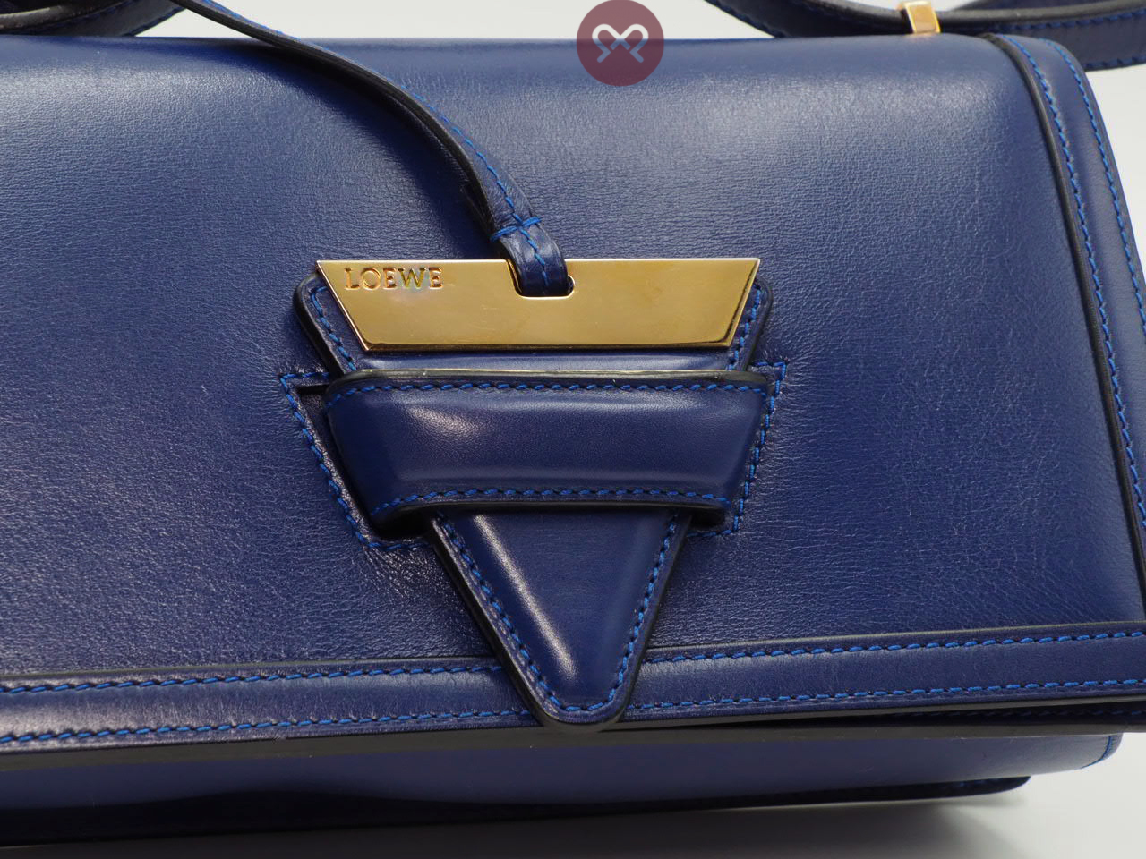 Loewe Blue Calfskin Leather “Barcelona” Medium Shoulder/ Crossbody Bag - Image 10