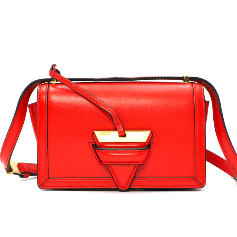 Loewe Red Calf Leather 'Barcelona' Small Shoulder/ Crossbody Bag (061609)