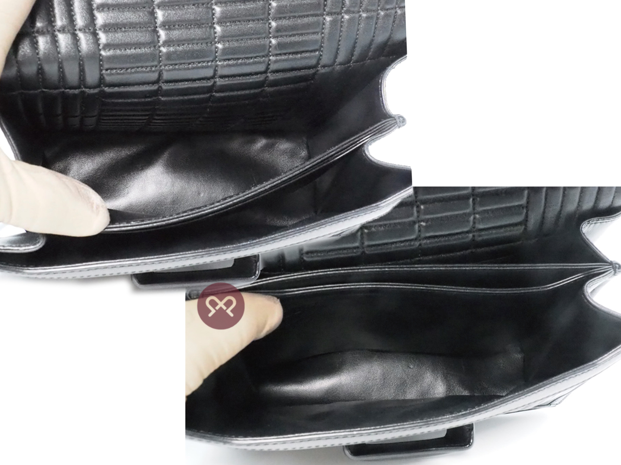 Loewe "Barcelona" Black Laced Large Leather Shoulder/ Crossbody Bag - Image 8