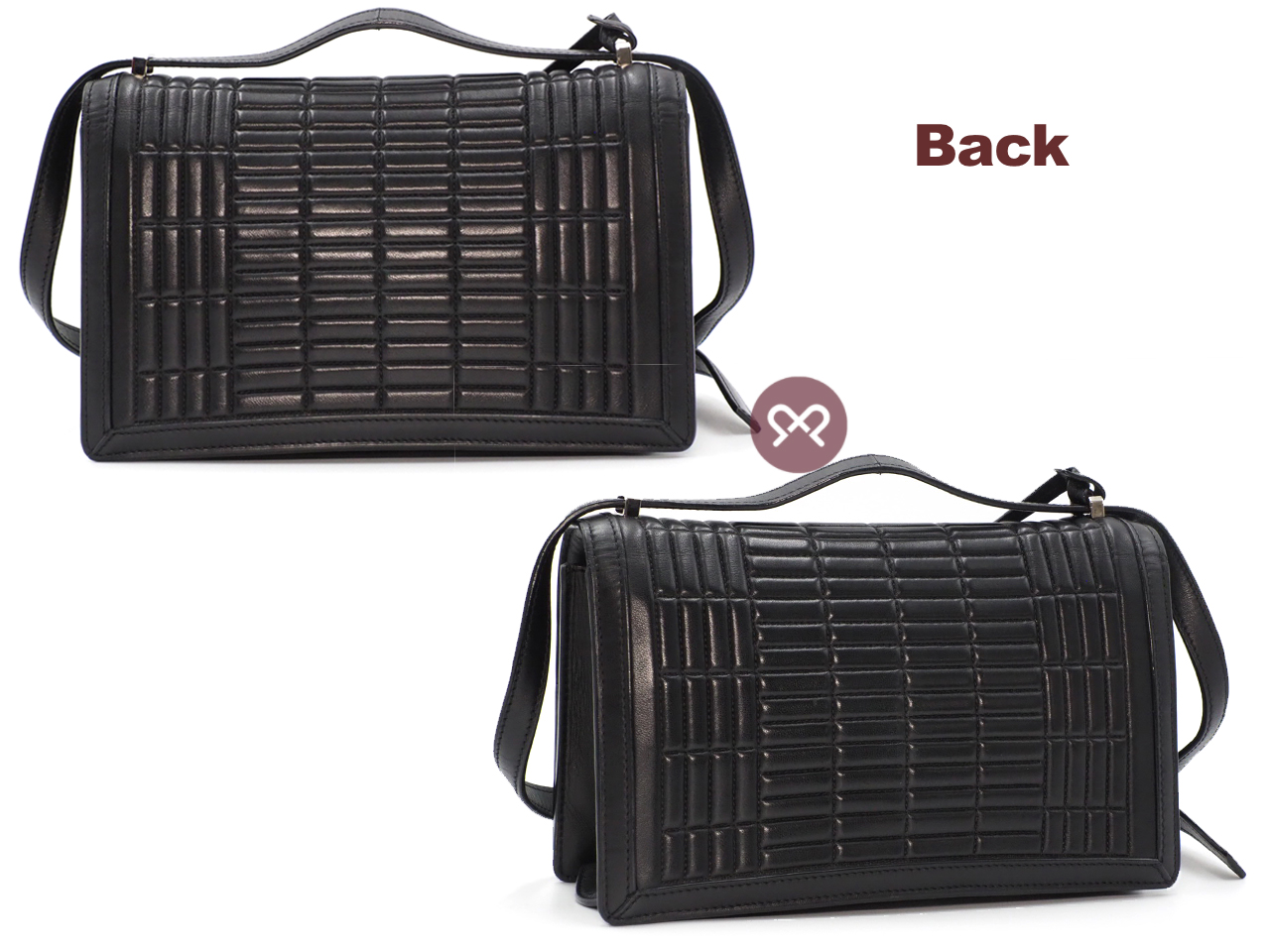 Loewe "Barcelona" Black Laced Large Leather Shoulder/ Crossbody Bag - Image 3