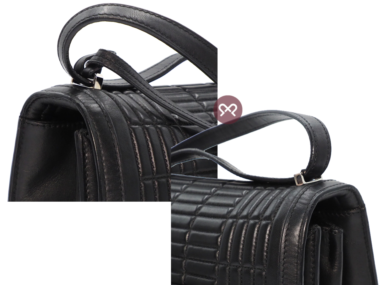 Loewe "Barcelona" Black Laced Large Leather Shoulder/ Crossbody Bag - Image 4