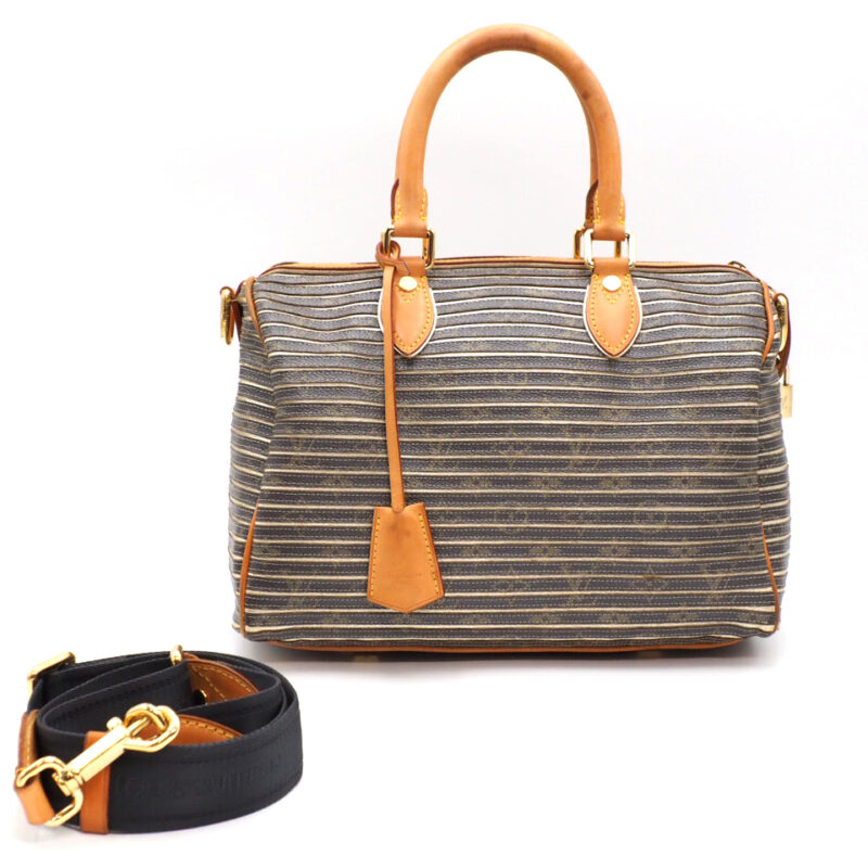 Louis Vuitton M40358 Speedy 30 Eden Monogram Argent 2 Way Bag -Khaki Shoulder Strap (TR1170)
