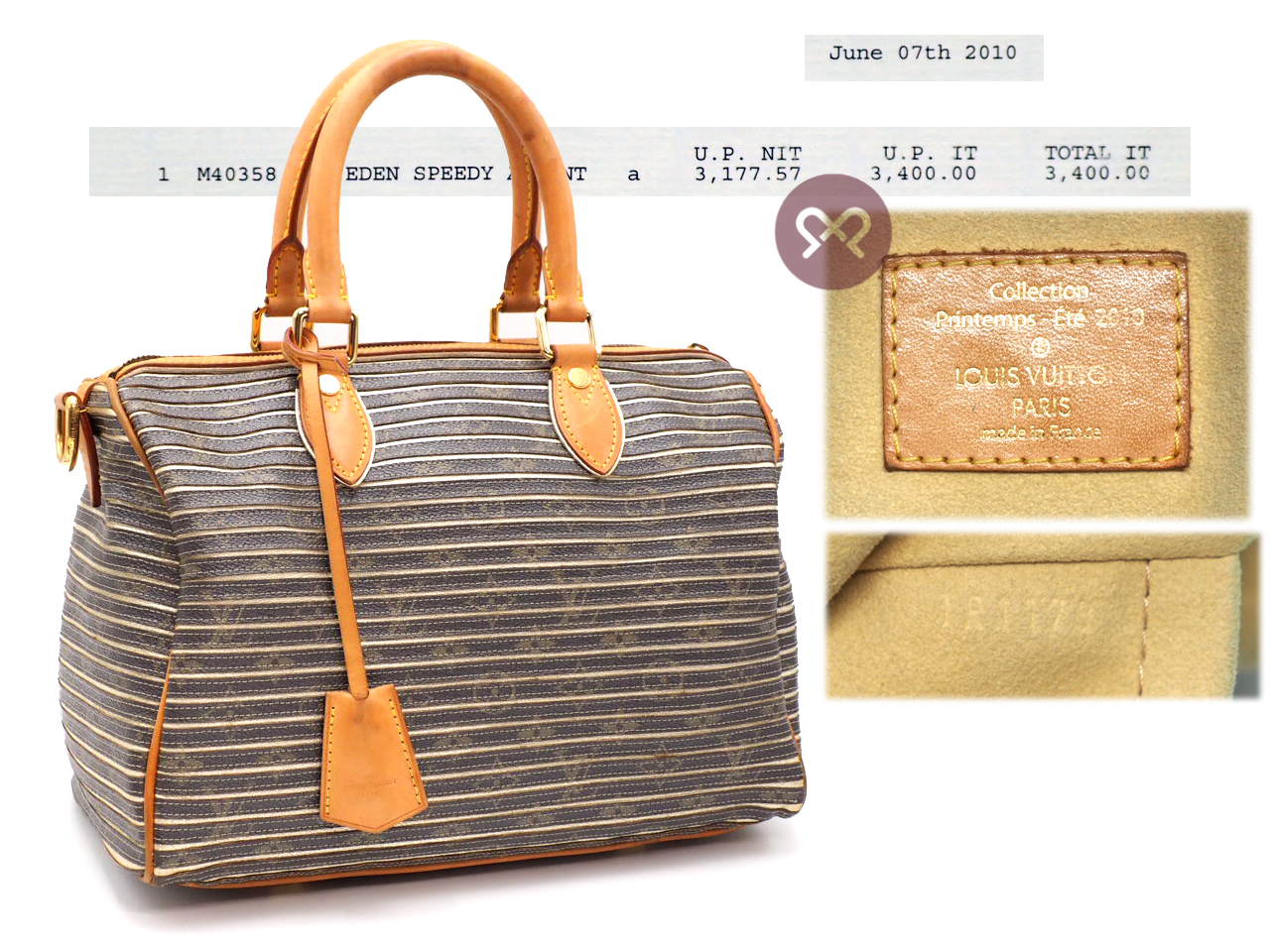 Louis Vuitton M40358 Speedy 30 Eden Monogram Argent 2 Way Bag -Khaki Shoulder Strap (TR1170) - Image 2