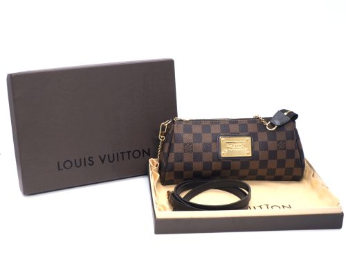 Louis Vuitton N55213 Damier Ebene Canvas Eva Clutch/ Shoulder/ Crossbody Bag (DU1141)