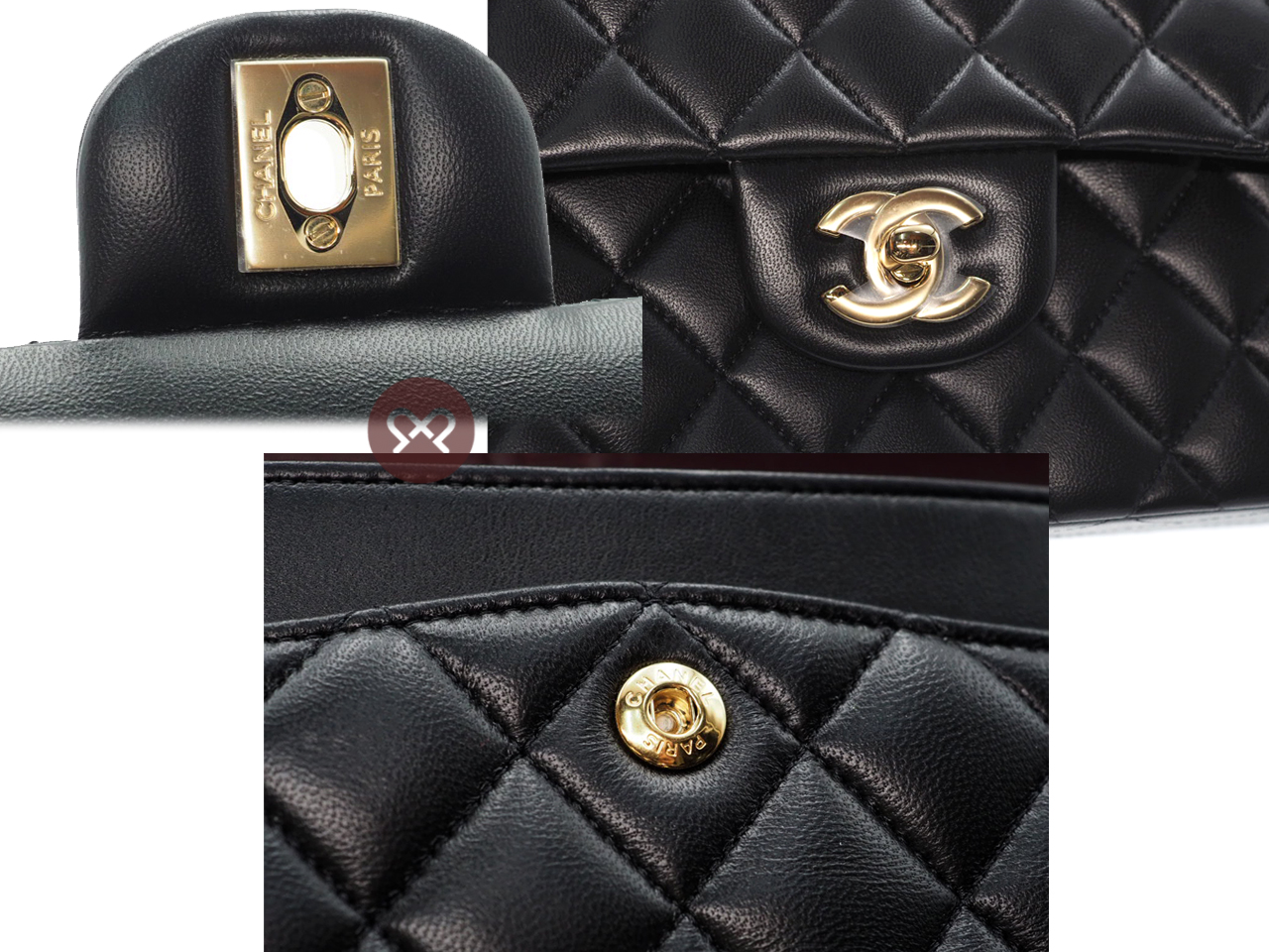BRAND NEW ! Chanel Black Calfskin Small Timeless Classic Double Flap Gold-tone Metal Bag - Image 5