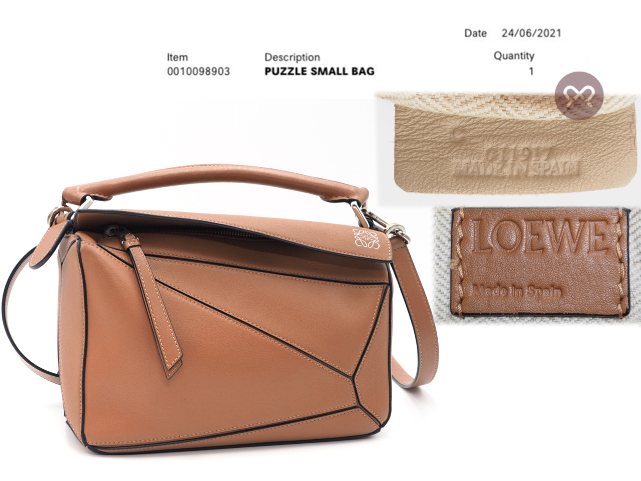 Loewe Small Puzzle in Classic Brown Calfskin Shoulder Bag - Image 2