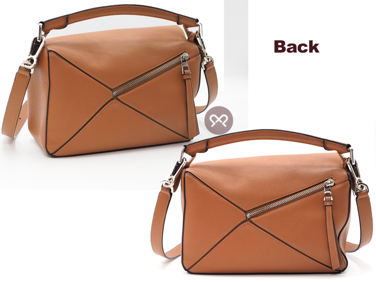 Loewe Small Puzzle in Classic Brown Calfskin Shoulder Bag - Image 3