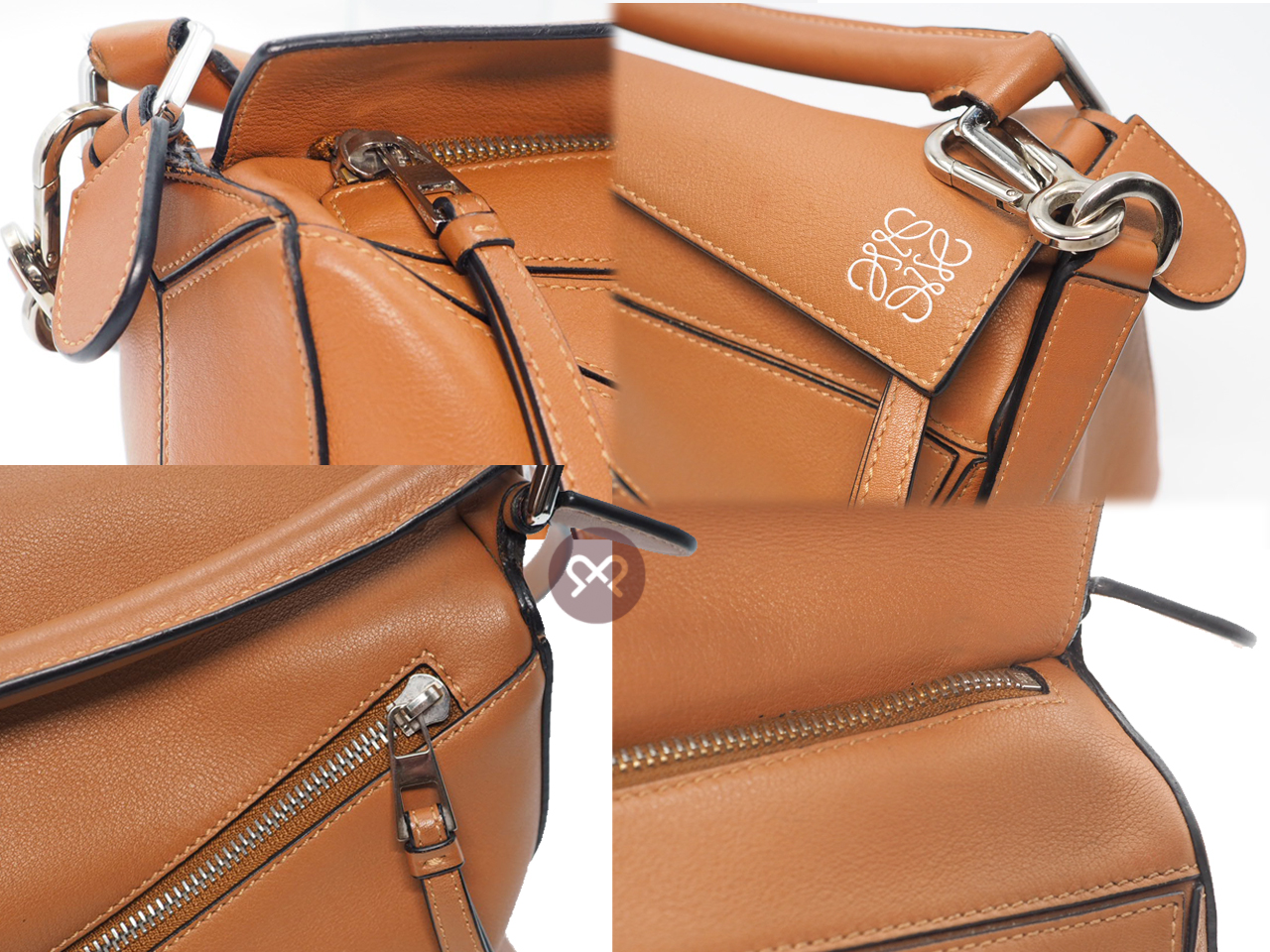 Loewe Small Puzzle in Classic Brown Calfskin Shoulder Bag - Image 8