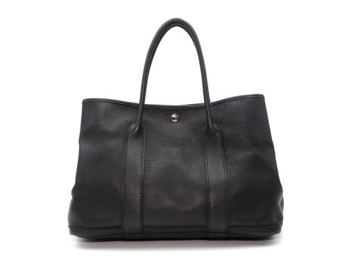 Hermes Garden Party 36cm Black Color Togo O Stamp Document/ Shopping Tote Bag