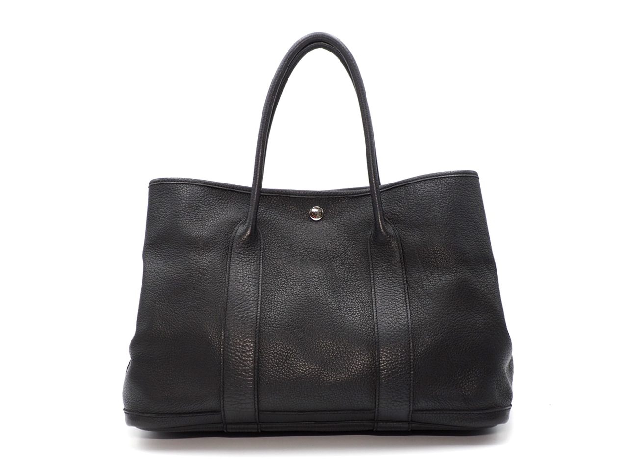 Hermes Garden Party 36cm Black Color Togo O Stamp Document/ Shopping Tote Bag