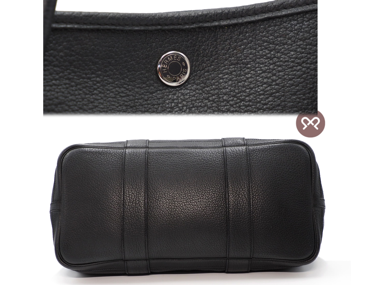 Hermes Garden Party 36cm Black Color Togo O Stamp Document/ Shopping Tote Bag - Image 4