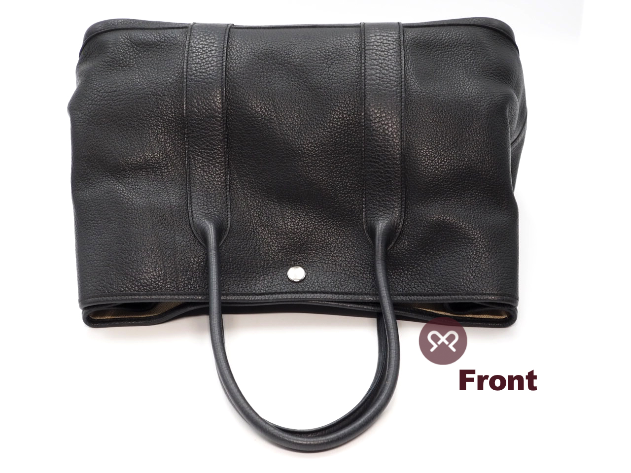Hermes Garden Party 36cm Black Color Togo O Stamp Document/ Shopping Tote Bag - Image 6