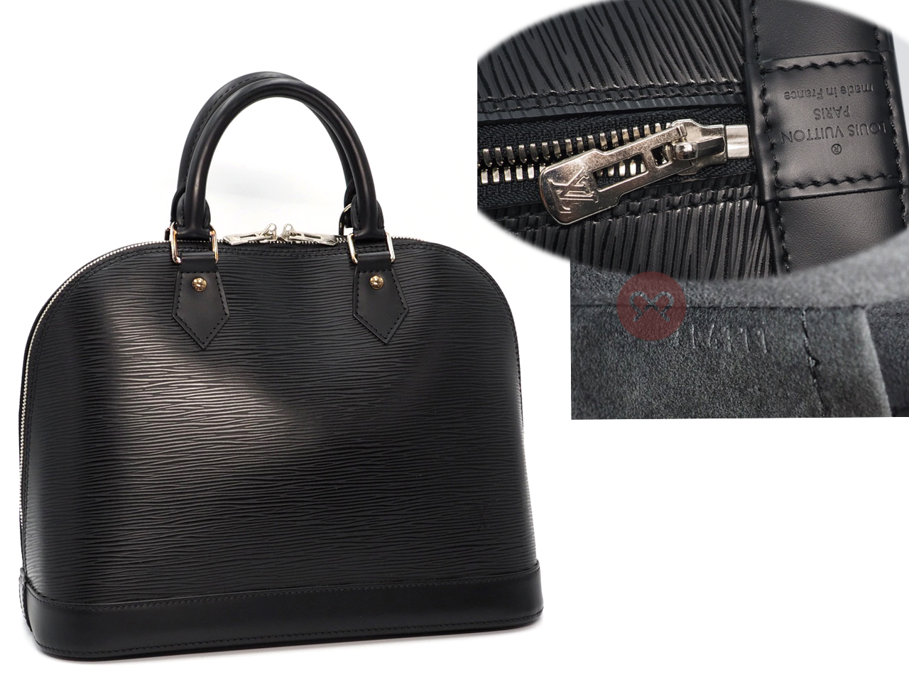 Louis Vuitton M40302 Epi Leather Black Alma PM Handbag (VI4111) - Image 2