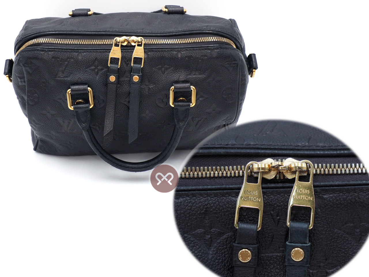 Louis Vuitton M40762 Speedy Bandoulière 25 in Monogram Empreinte Infini (Dark Blue) (SP4112) - Image 5