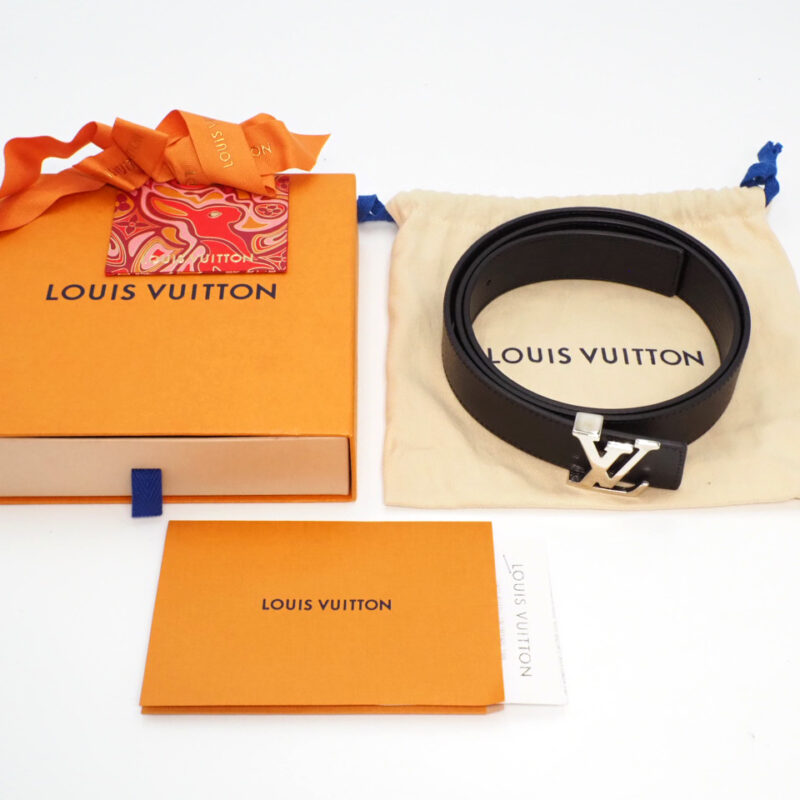 Louis Vuitton M0324U LV Initiales Epi Black 90cm x 30mm Reversible Belt