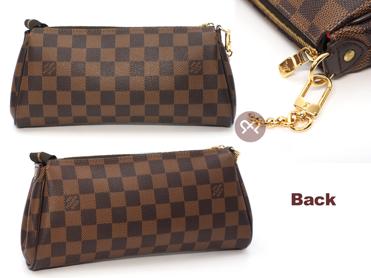 Louis Vuitton N55213 Damier Ebene Canvas Eva Clutch/ Shoulder/ Crossbody Bag (AA2191) - Image 3