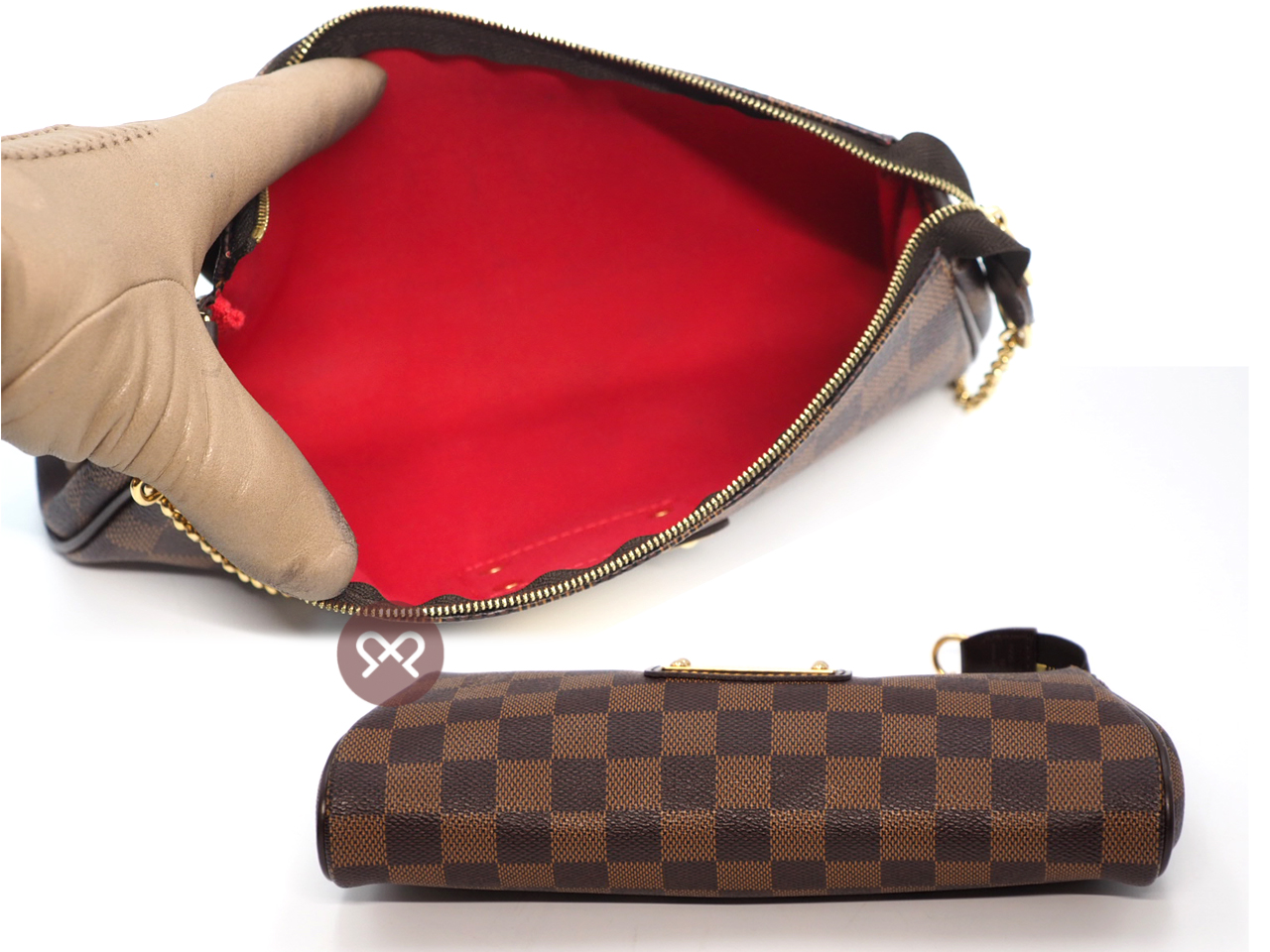 Louis Vuitton N55213 Damier Ebene Canvas Eva Clutch/ Shoulder/ Crossbody Bag (AA2191) - Image 4