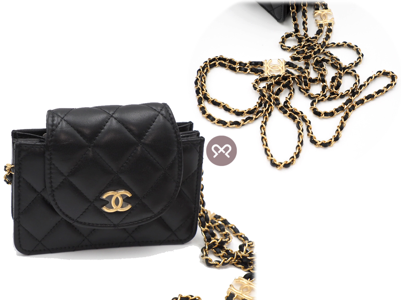 BRAND NEW ! Chanel A3G67J9L Black Lambskin AP3002 Double Chain Mini Flap Bag Gold Hardware - Image 5