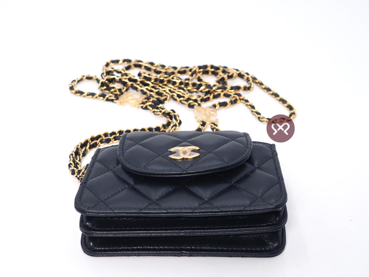BRAND NEW ! Chanel A3G67J9L Black Lambskin AP3002 Double Chain Mini Flap Bag Gold Hardware - Image 4