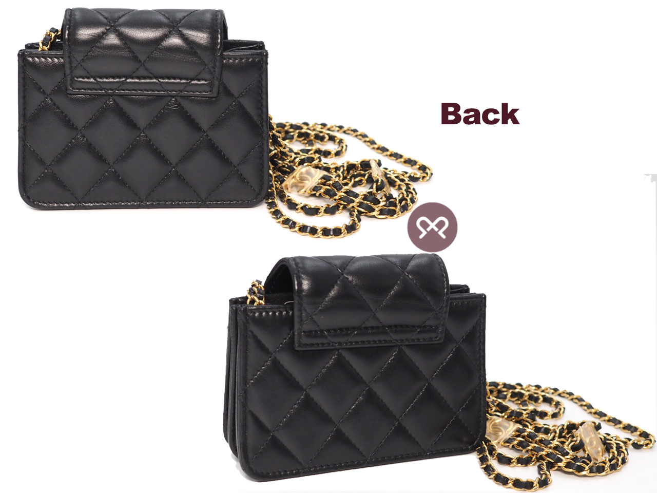 BRAND NEW ! Chanel A3G67J9L Black Lambskin AP3002 Double Chain Mini Flap Bag Gold Hardware - Image 3