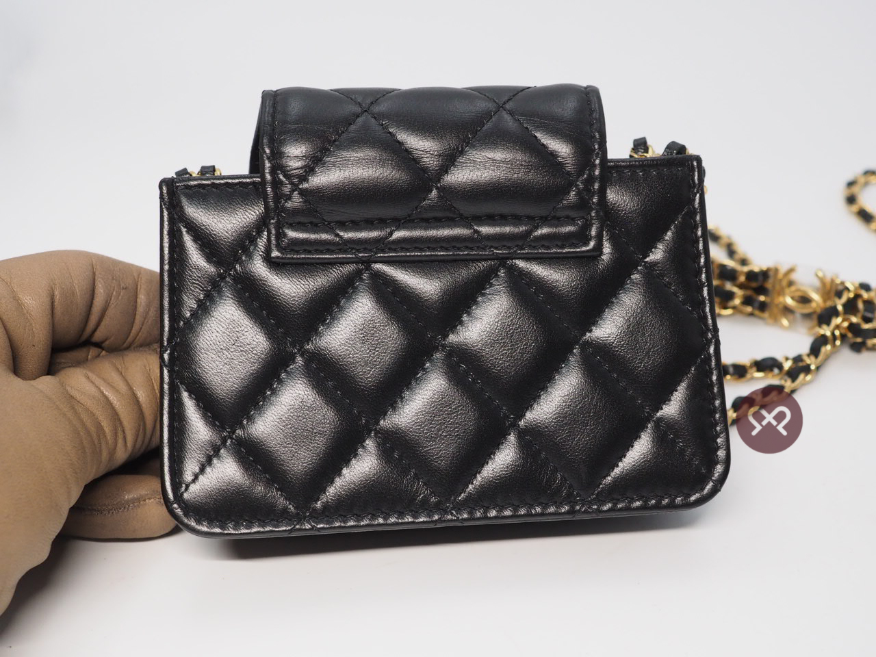 BRAND NEW ! Chanel A3G67J9L Black Lambskin AP3002 Double Chain Mini Flap Bag Gold Hardware - Image 7