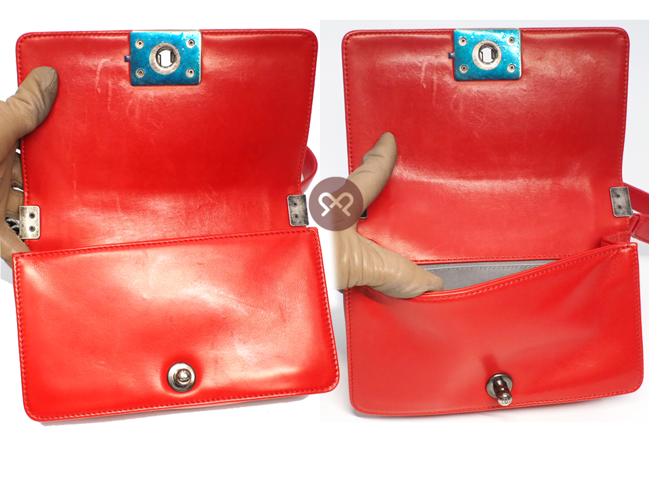 Chanel 16711959 Coral Red 12A Stingray Mini Boy Bag Ruthenium Hardware - Image 9