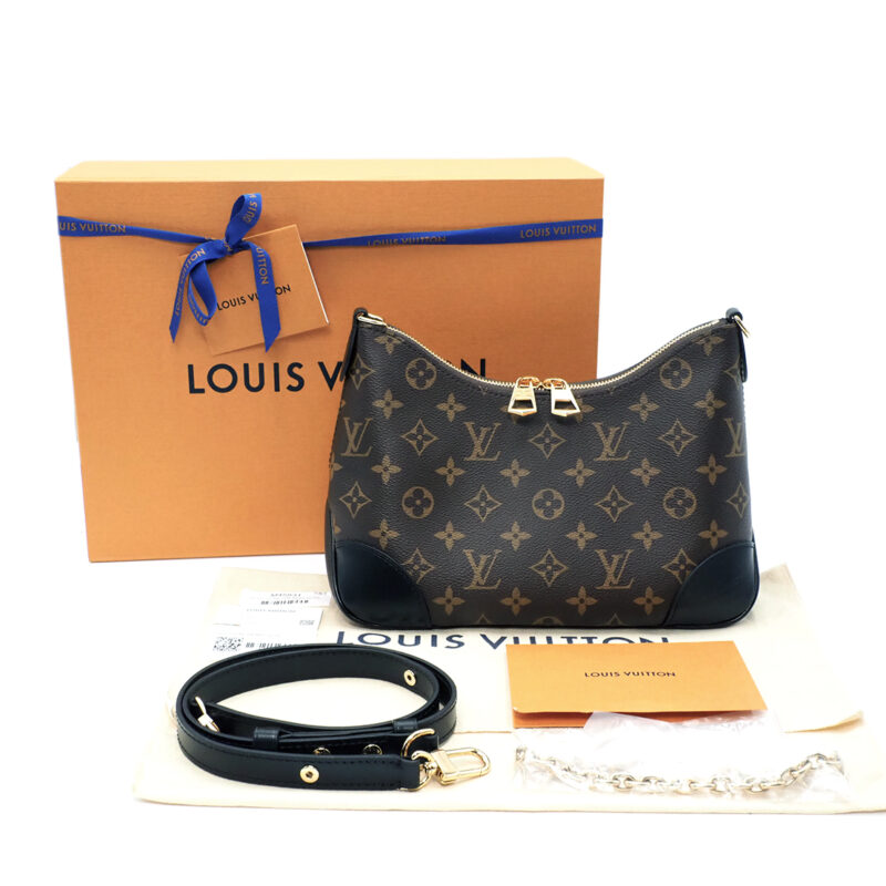 Louis Vuitton M45831 Boulogne Black Leather Trim Hobo Bag