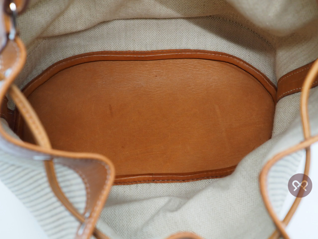 Hermes Crinoline/ Natural Barenia Market Drawstring C Stamp Shoulder Bag - Image 10