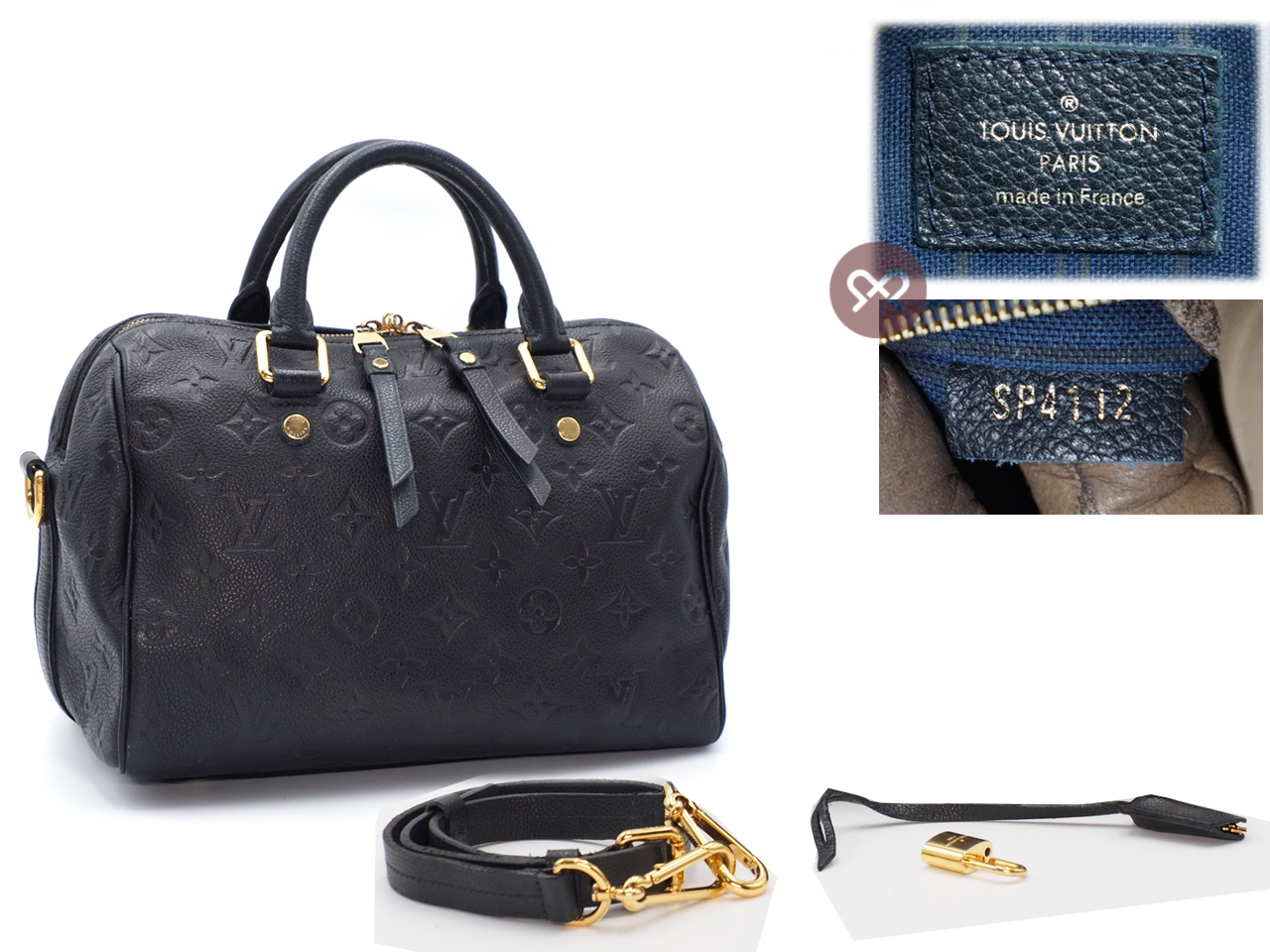 Louis Vuitton M40762 Speedy Bandoulière 25 in Monogram Empreinte Infini (Dark Blue) (SP4112) - Image 2