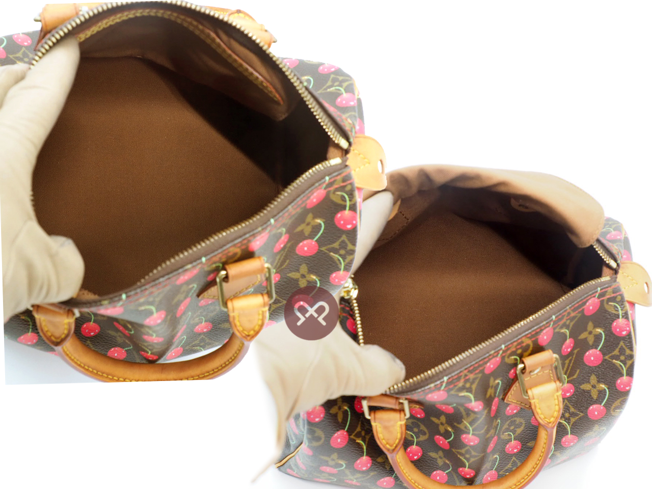 Louis Vuitton M95009 x Takashi Murakami 2005 Monogram Cherry Speedy 25 Tote Bag (SP0065) - Image 11