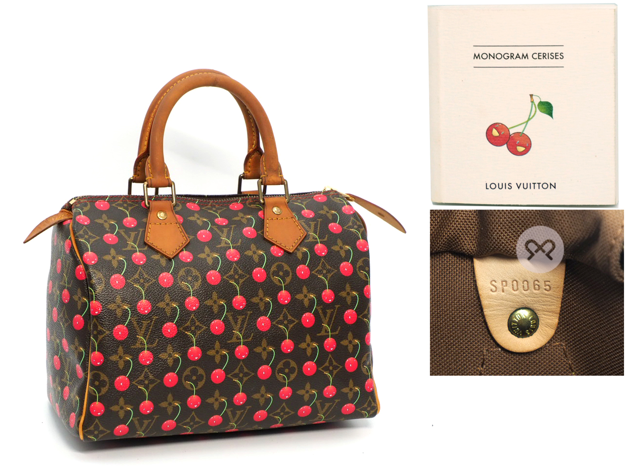 Louis Vuitton M95009 x Takashi Murakami 2005 Monogram Cherry Speedy 25 Tote Bag (SP0065) - Image 2