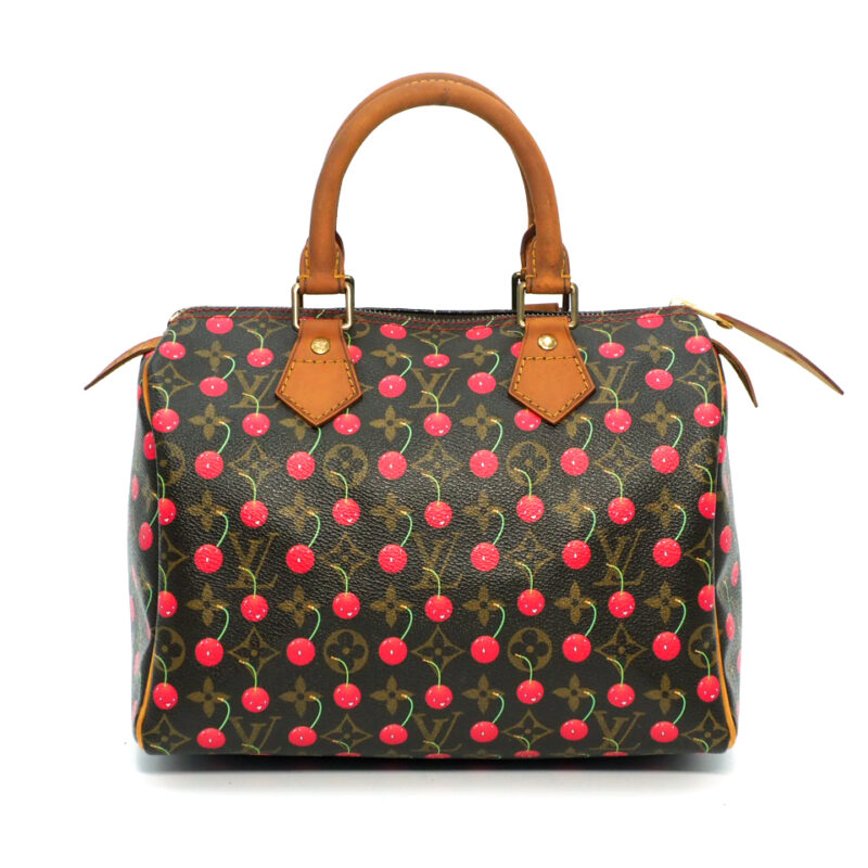 Louis Vuitton M95009 x Takashi Murakami 2005 Monogram Cherry Speedy 25 Tote Bag (SP0065)