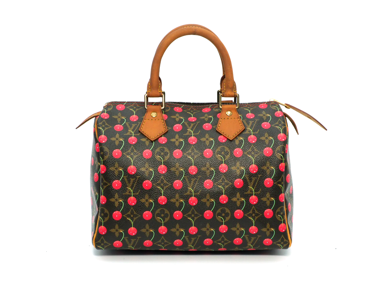 Louis Vuitton M95009 x Takashi Murakami 2005 Monogram Cherry Speedy 25 Tote Bag (SP0065)