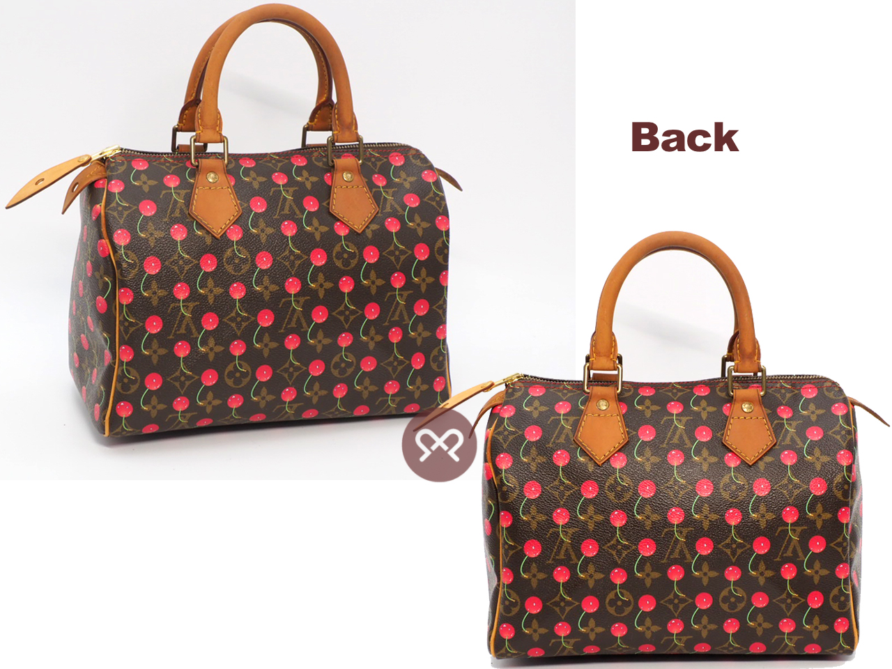 Louis Vuitton M95009 x Takashi Murakami 2005 Monogram Cherry Speedy 25 Tote Bag (SP0065) - Image 3