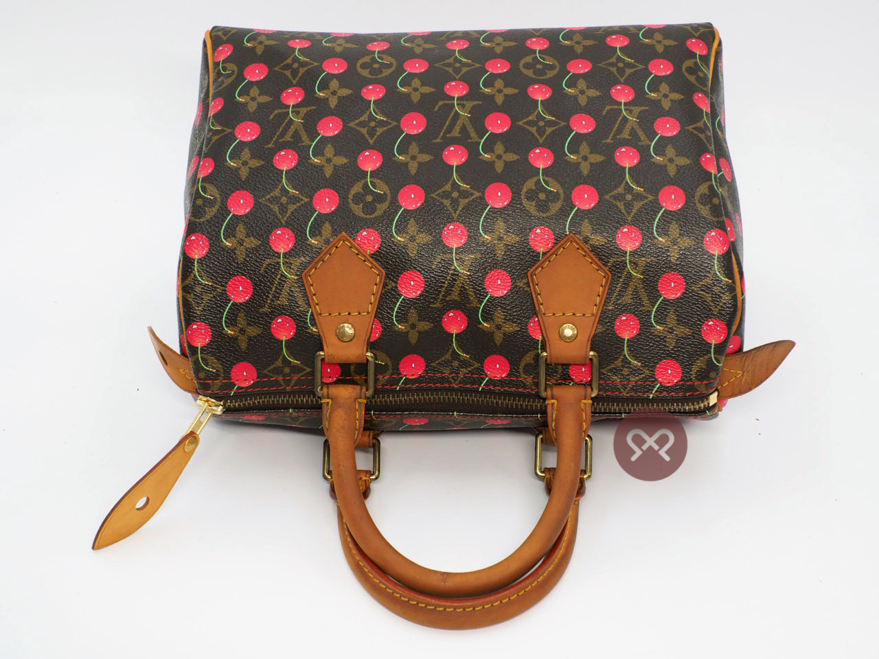Louis Vuitton M95009 x Takashi Murakami 2005 Monogram Cherry Speedy 25 Tote Bag (SP0065) - Image 5