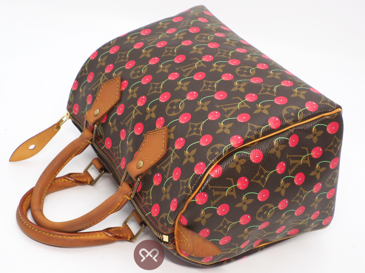 Louis Vuitton M95009 x Takashi Murakami 2005 Monogram Cherry Speedy 25 Tote Bag (SP0065) - Image 6