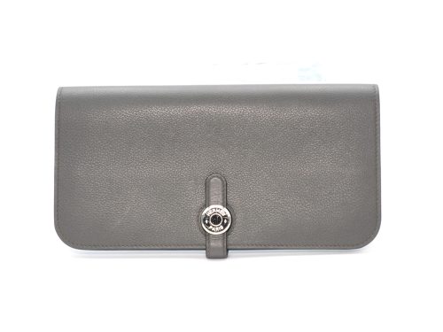 Hermès Etain Veau Evercolor Leather Dogon Wallet U Stamp Palladium Hardware