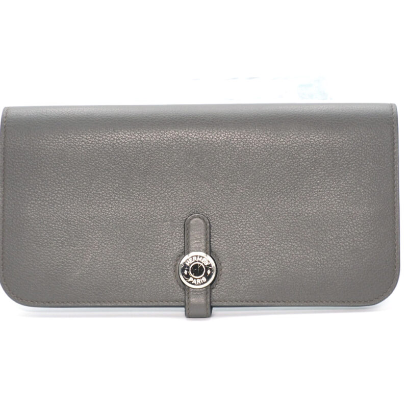 Hermès Etain Veau Evercolor Leather Dogon Wallet U Stamp Palladium Hardware