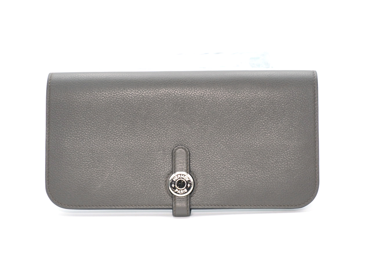 Hermès Etain Veau Evercolor Leather Dogon Wallet U Stamp Palladium Hardware