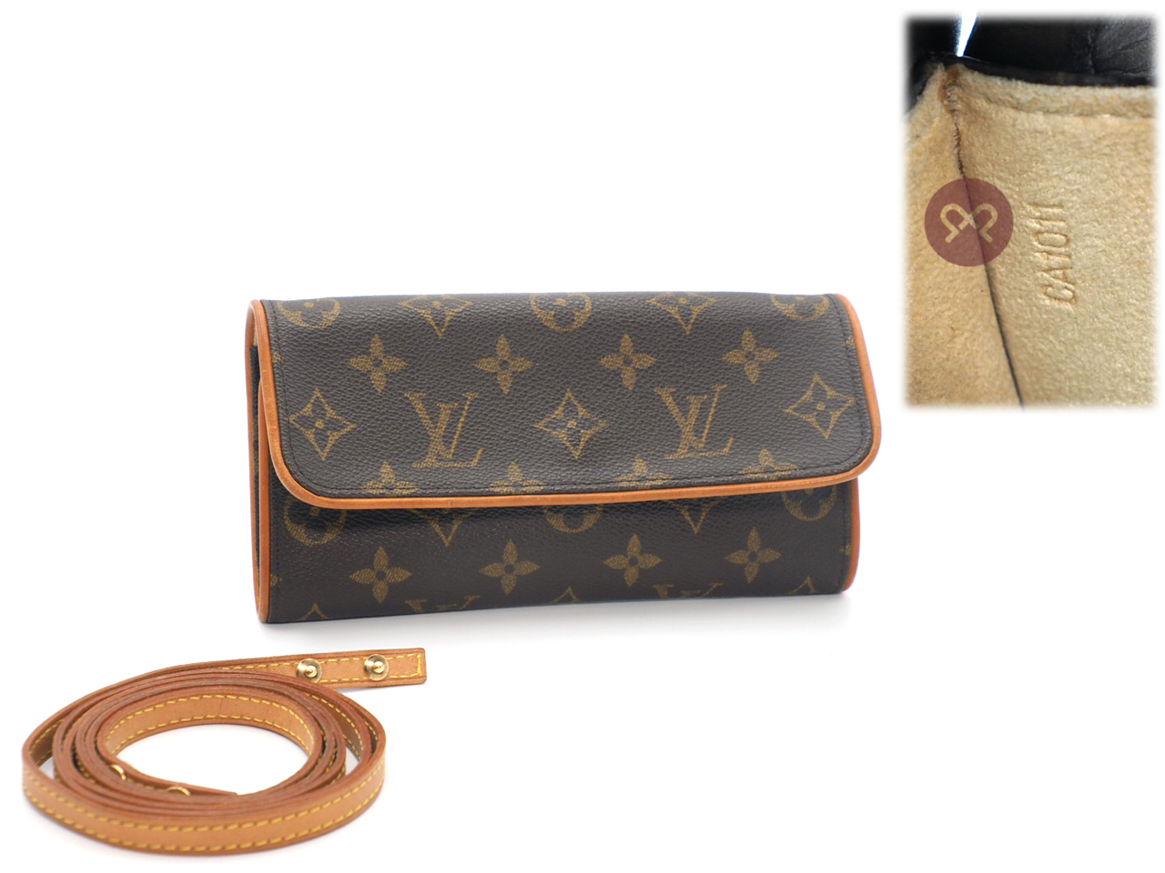 Louis Vuitton M51854 Monogram Canvas Pochette Twin PM 3-Ways bag (CA1011) - Image 2