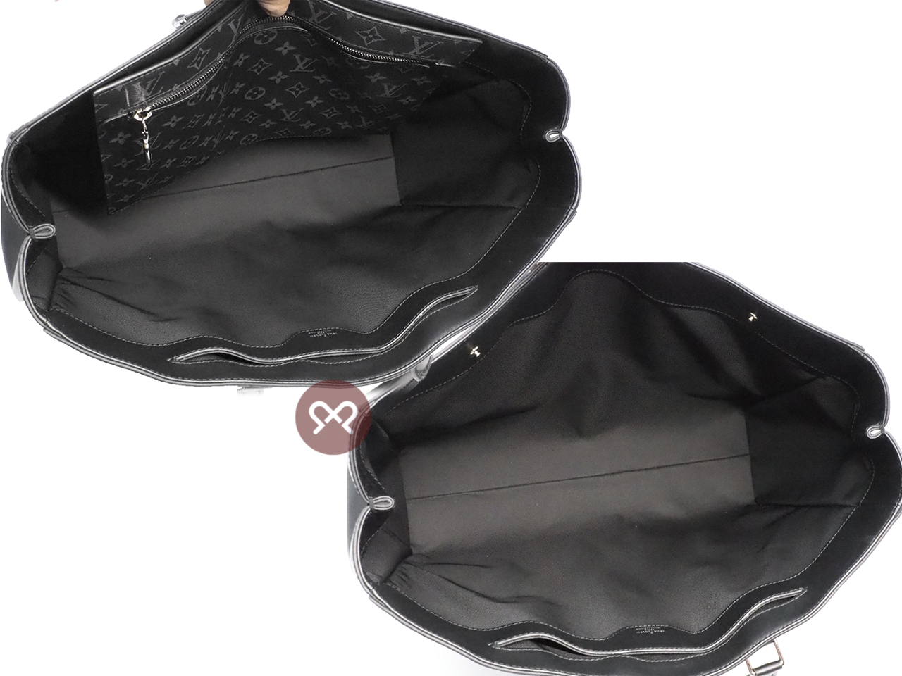 Louis Vuitton M44733 Black/ Grey Monogram Eclipse Grand Sac Silver Hardware - Image 7