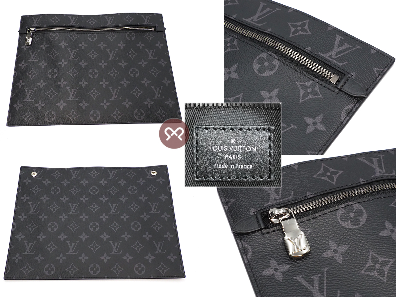 Louis Vuitton M44733 Black/ Grey Monogram Eclipse Grand Sac Silver Hardware - Image 4