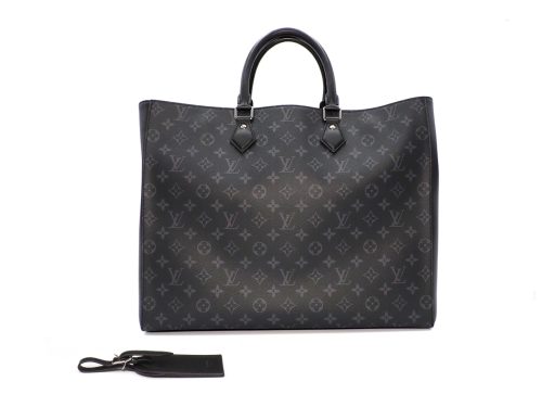 Louis Vuitton M44733 Black/ Grey Monogram Eclipse Grand Sac Silver Hardware