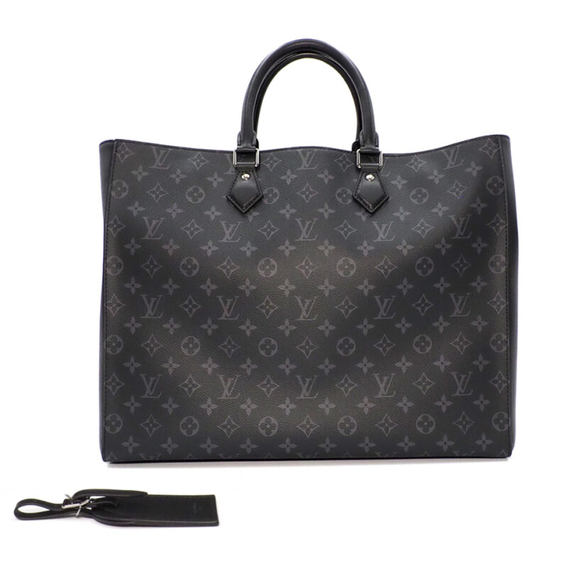 Louis Vuitton M44733 Black/ Grey Monogram Eclipse Grand Sac Silver Hardware
