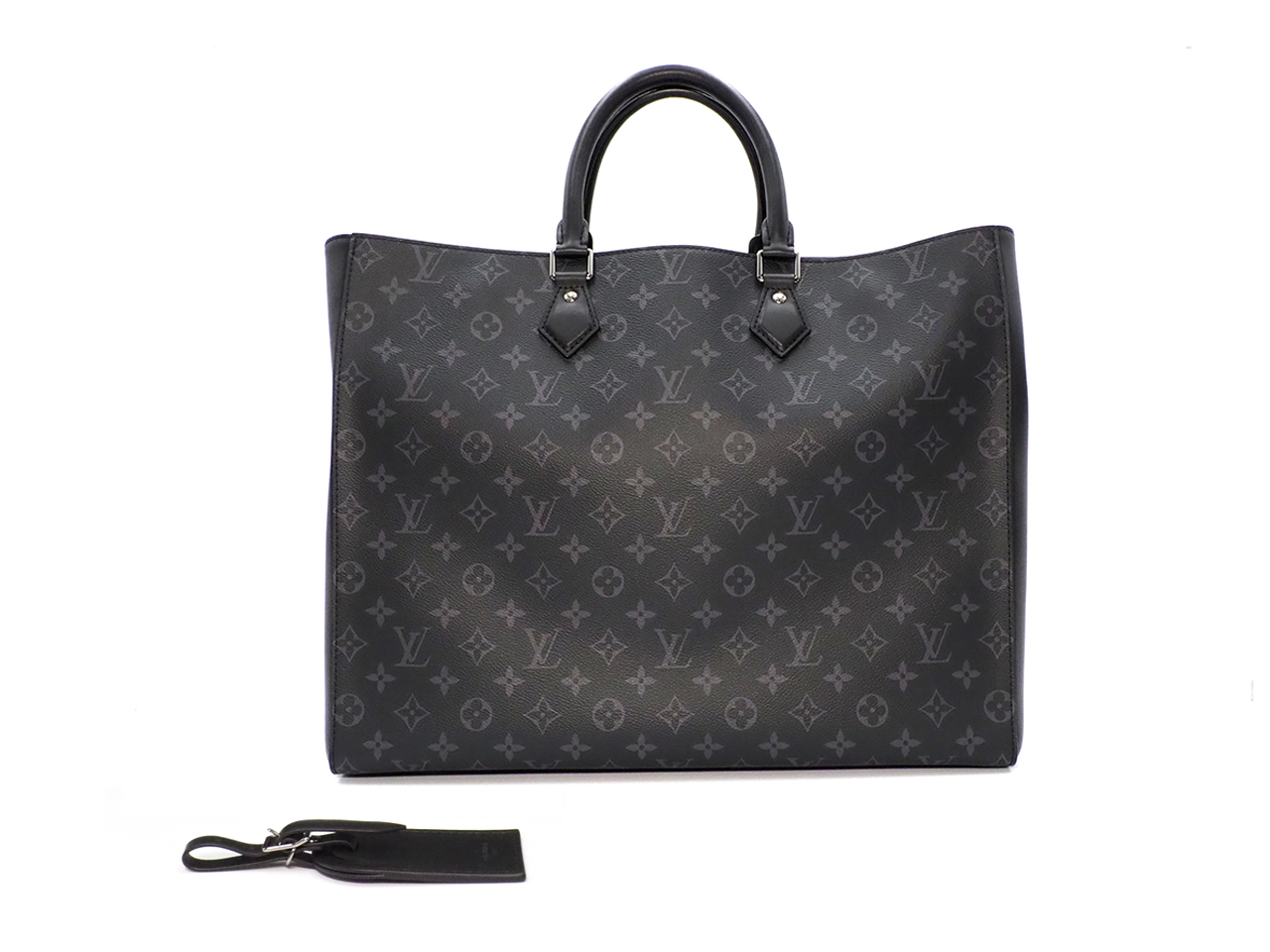 Louis Vuitton M44733 Black/ Grey Monogram Eclipse Grand Sac Silver Hardware